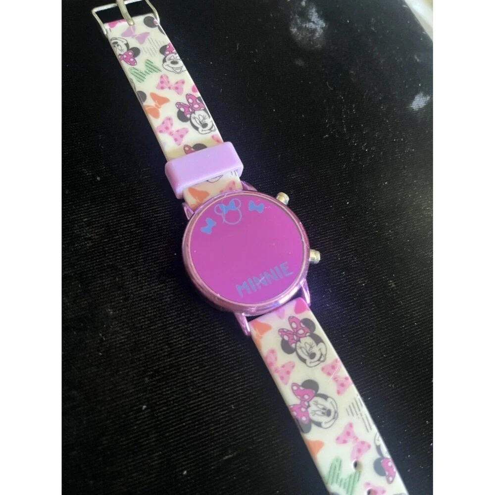 Disney Minnie Mouse LED Digital Watch Pink Band Kids Youth